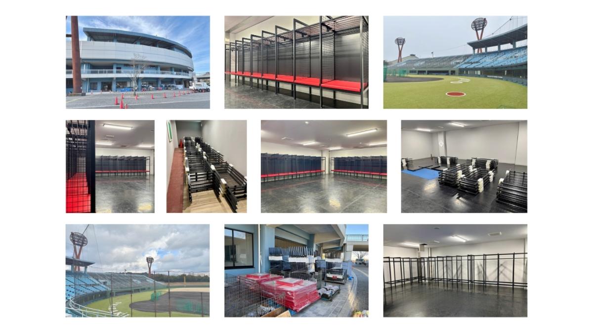 市営野球場にスポーツロッカーを100台設置